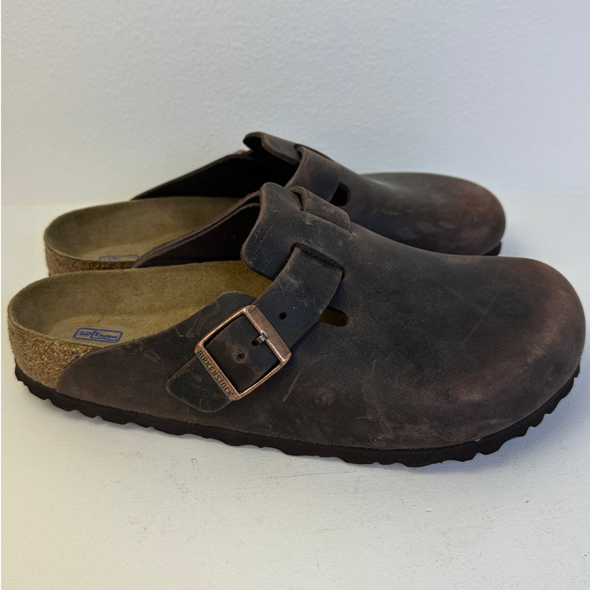 Birkenstock Boston Soft Footbed Clogs Habana Oiled Leather Unisex Size 41