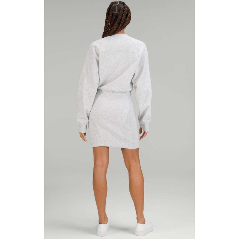Lululemon Scuba Long Sleeve Dress Heathered Core Ultra Light Grey Women's Sz 4