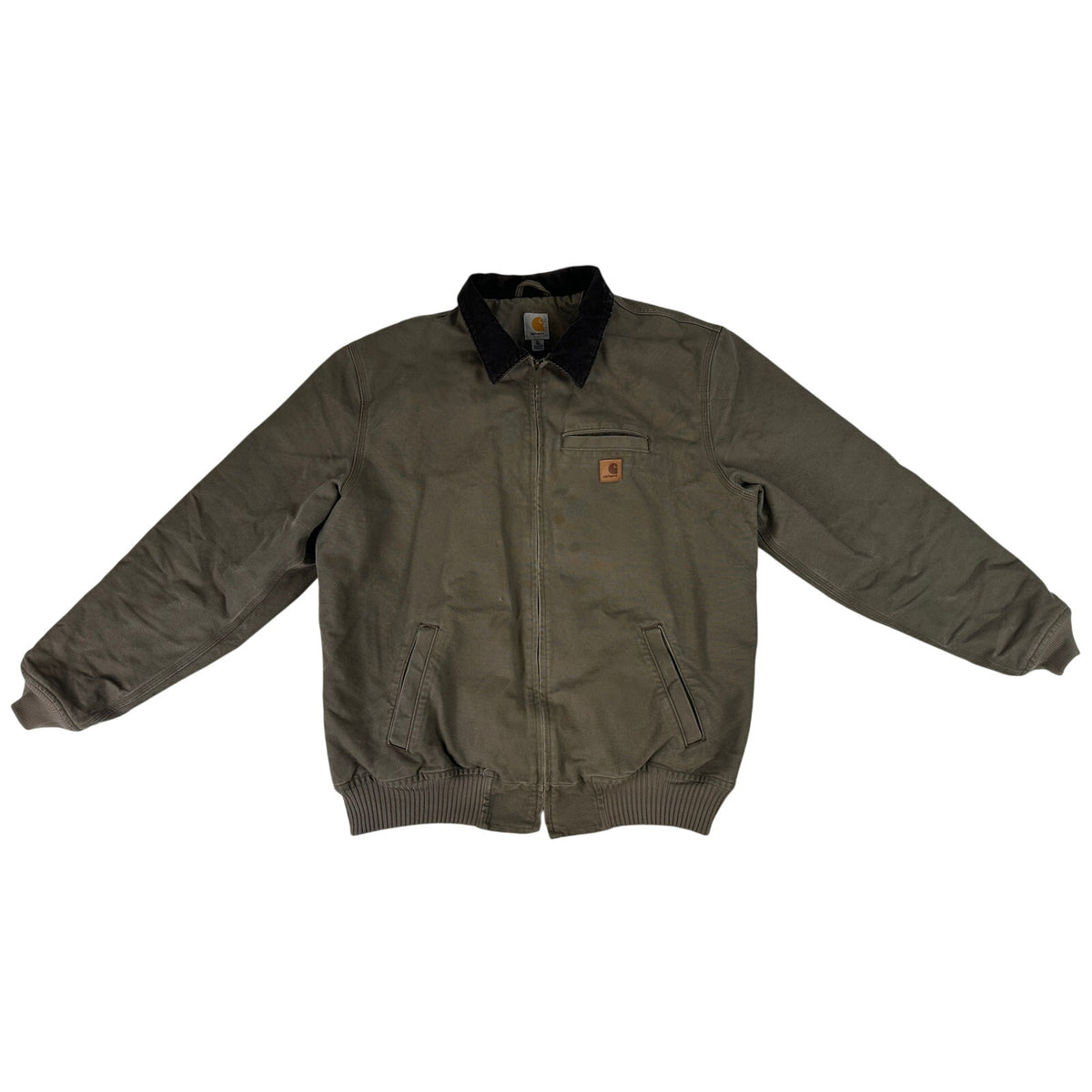 Carhartt Bankston Sandstone Duck Quilted Flannel-Lined Bomber Jacket Men's Sz XL