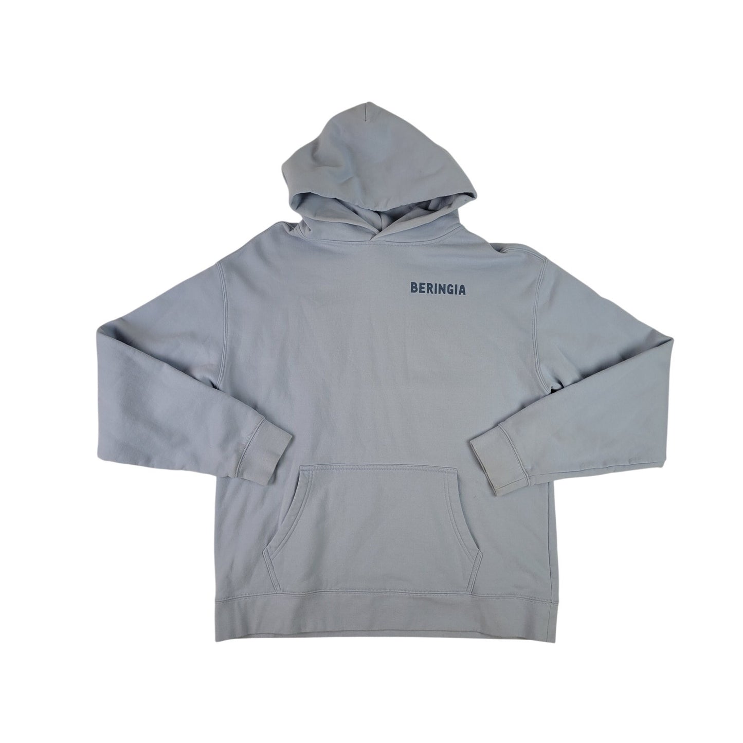 Beringia Light Blue Hoodie Sweatshirt Logo Design Men's Sz L