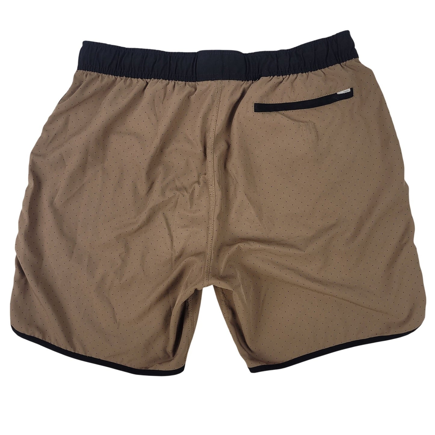 Vuori Men's Banks Shorts Tan & Black Athletic Shorts Sz L