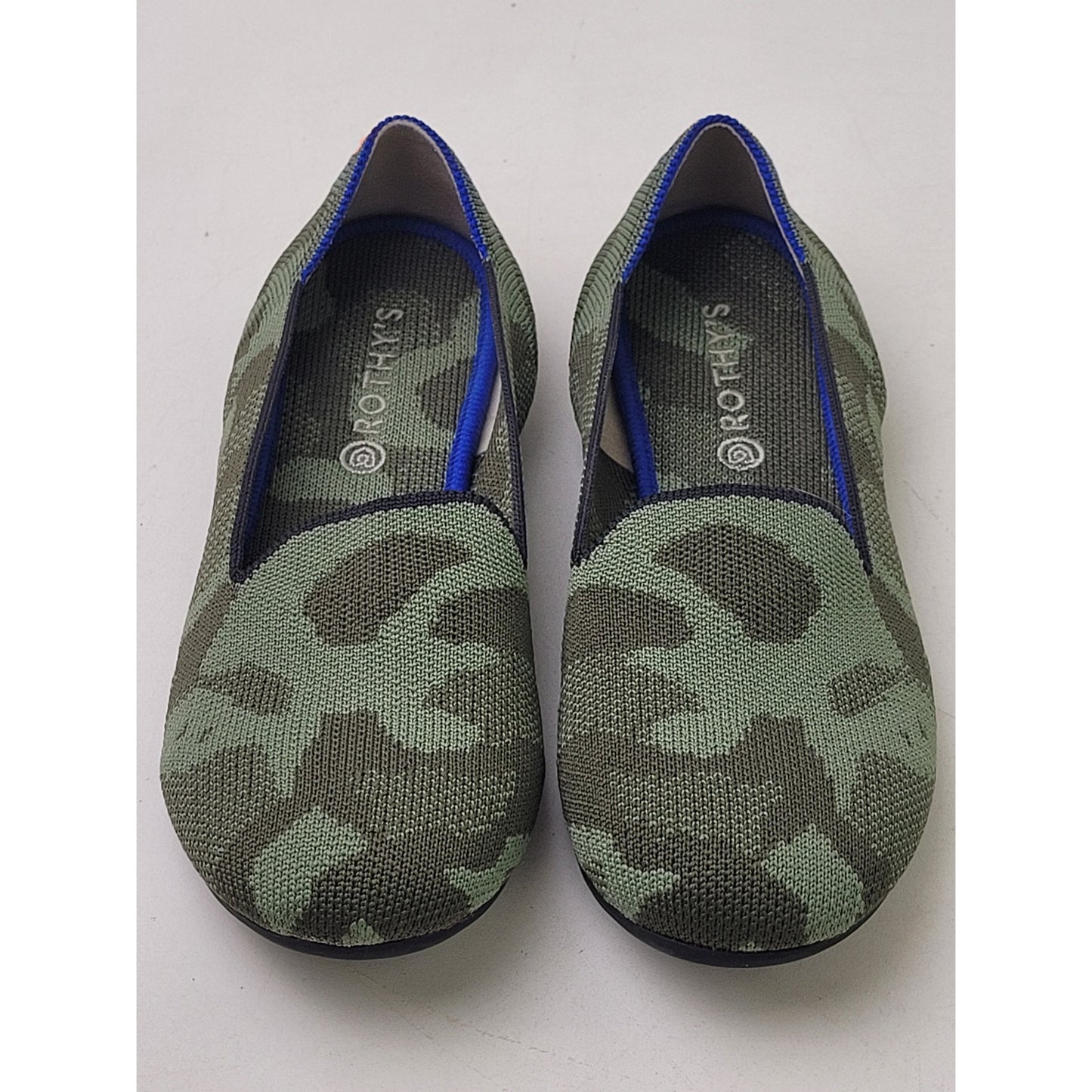 Rothy's The Daily Loafer Olive Camo Green Flats Round Toe Slip-On Women's Sz 4