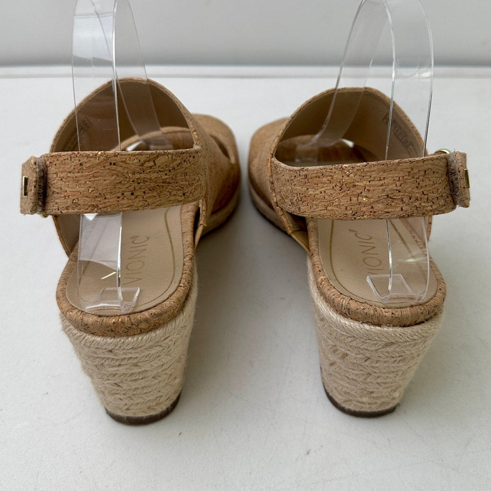 Vionic Brooke Cork Wedge Sandal Women's Sz 9