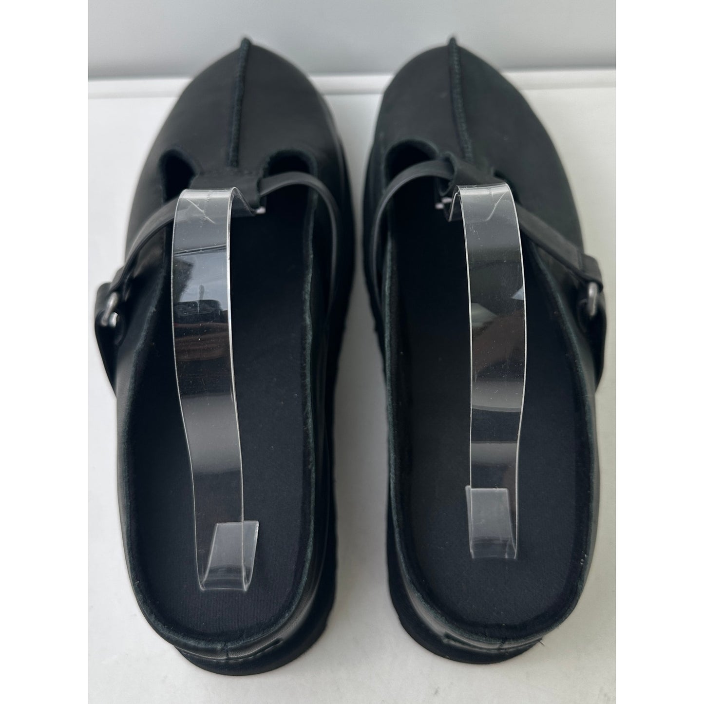 Ugg Goldenstar Hi Clog Black Leather Platform Mules Women's Sz 12