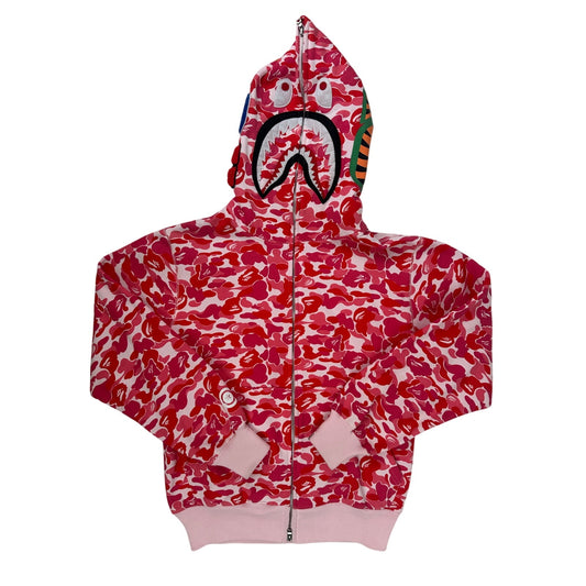 A Bathing Ape (BAPE) ABC Pink Camo Shark Full Zip Hoodie Men's Sz Medium