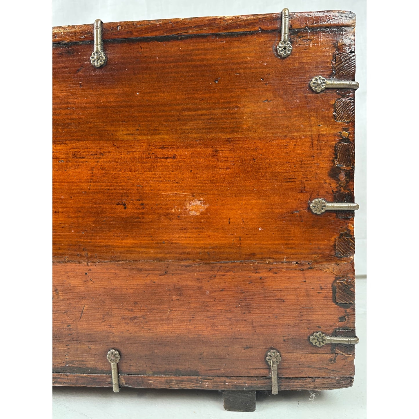 Antique 18th/19th Century Korean Banded Ton-Kwe Wooden Money Chest