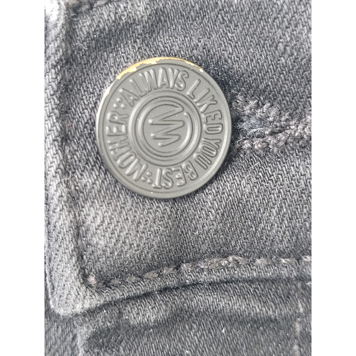 MOTHER The Stunner Zip Ankle Step Fray Grey Black Skinny Jeans Women's Sz 29