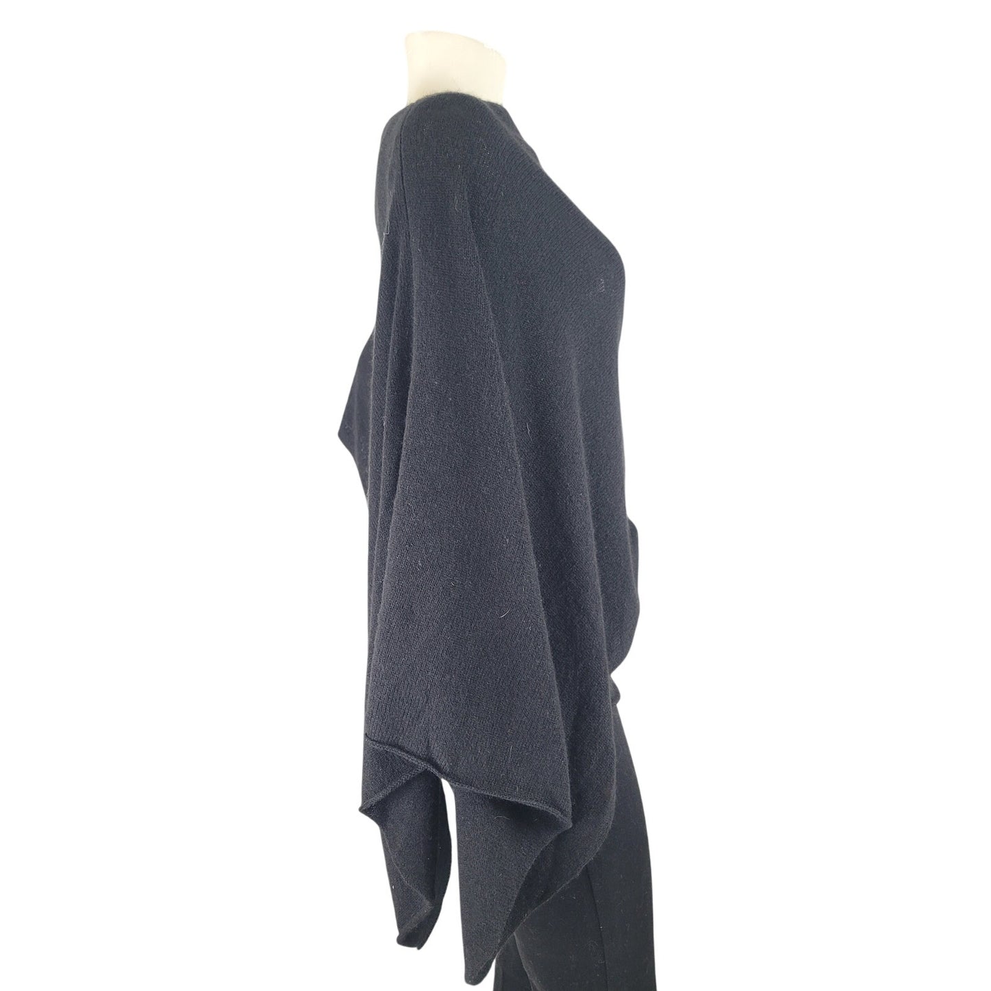Alashan 100% Cashmere Draped Dress Topper Poncho in Black NWT