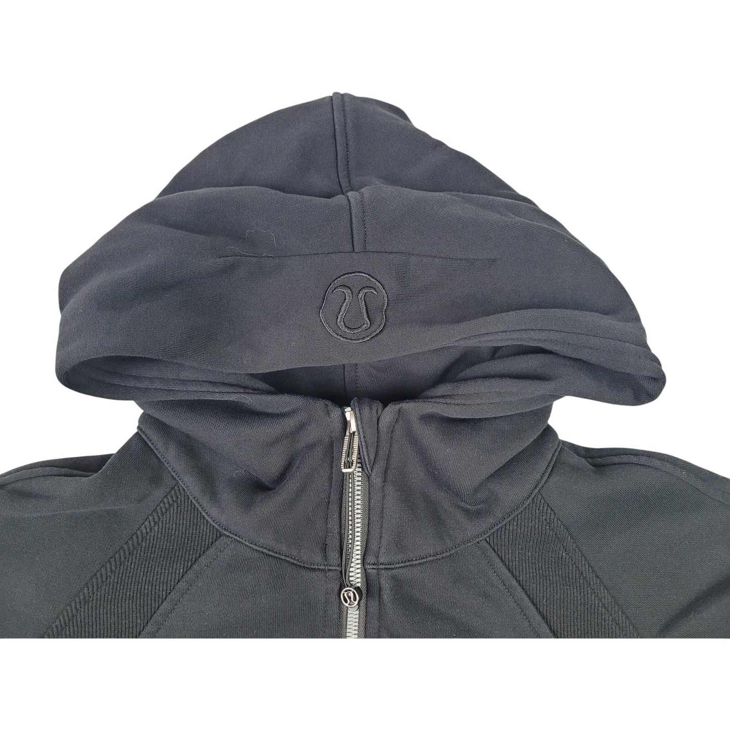Lululemon Scuba Half-Zip Black Hoodie Cropped Boxy Fit Thumb Holes Sz 8 (M)
