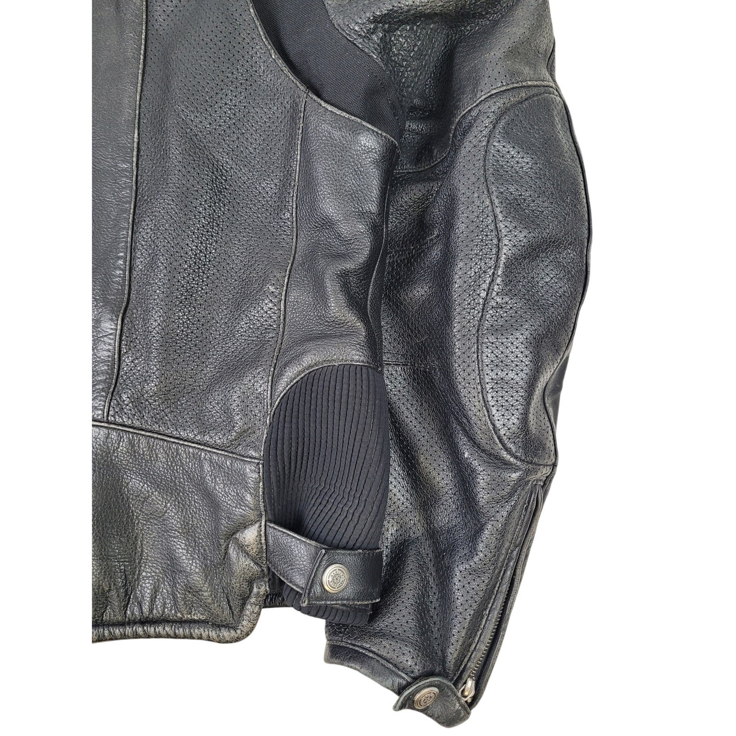 Vintage Harley Davidson Shreveport Perforated Leather Moto Jacket Men's Sz 2XL