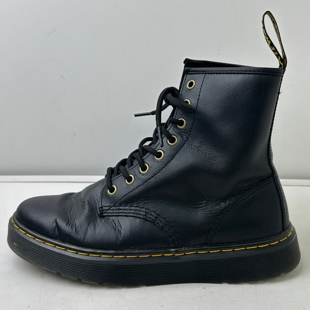 Dr. Martens Zavala Black Leather Combat Boots Women's Sz 8