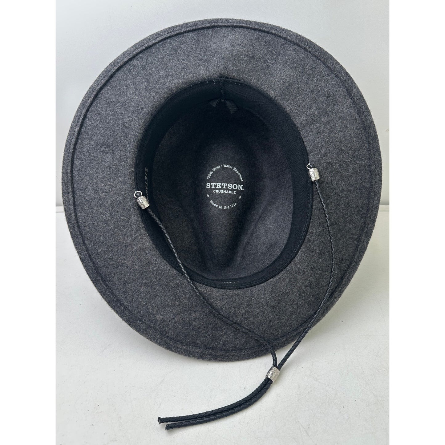 Stetson Explorer Grey Wool Felt Fedora Hat Sz Large