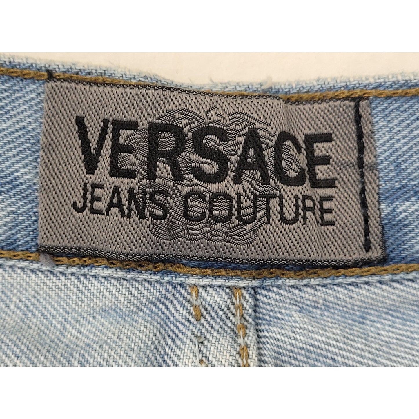 VTG 90s Versace Jeans Couture Light Wash Slightly Tapered Leg Women's Sz 29