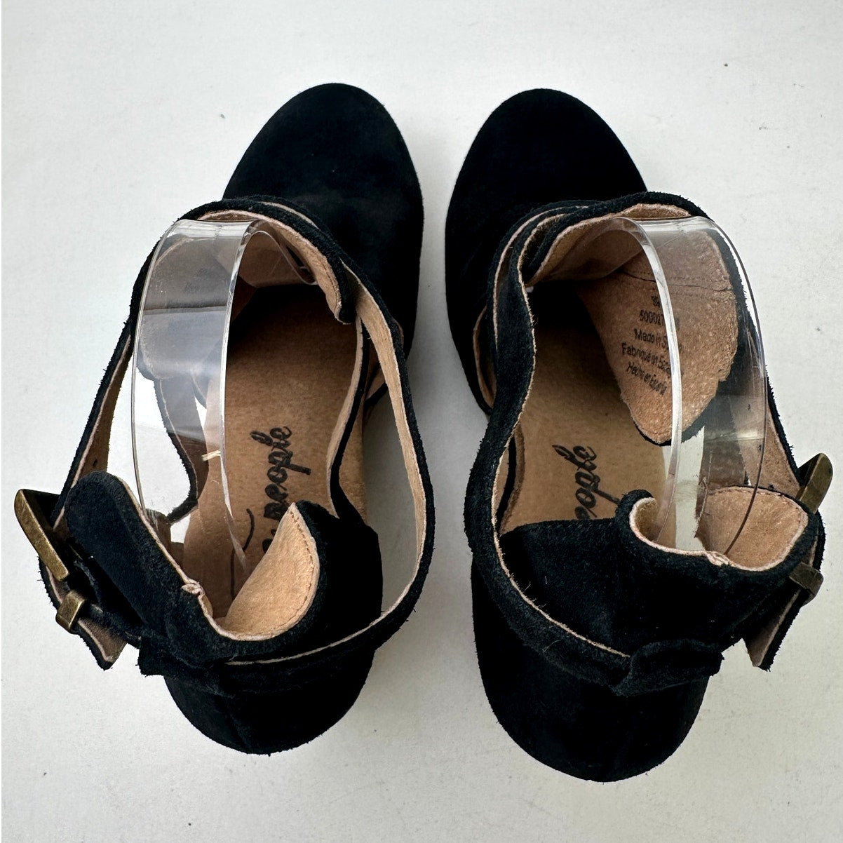Free People Black Suede Cedar Platform Wood Clogs Women's Sz 39