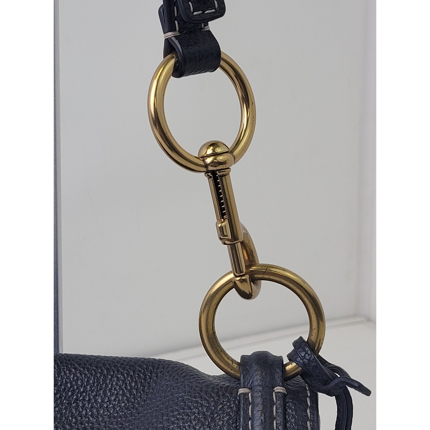 Marc Jacobs Boho Grind Black Leather Crossbody Bag Gold Hardware