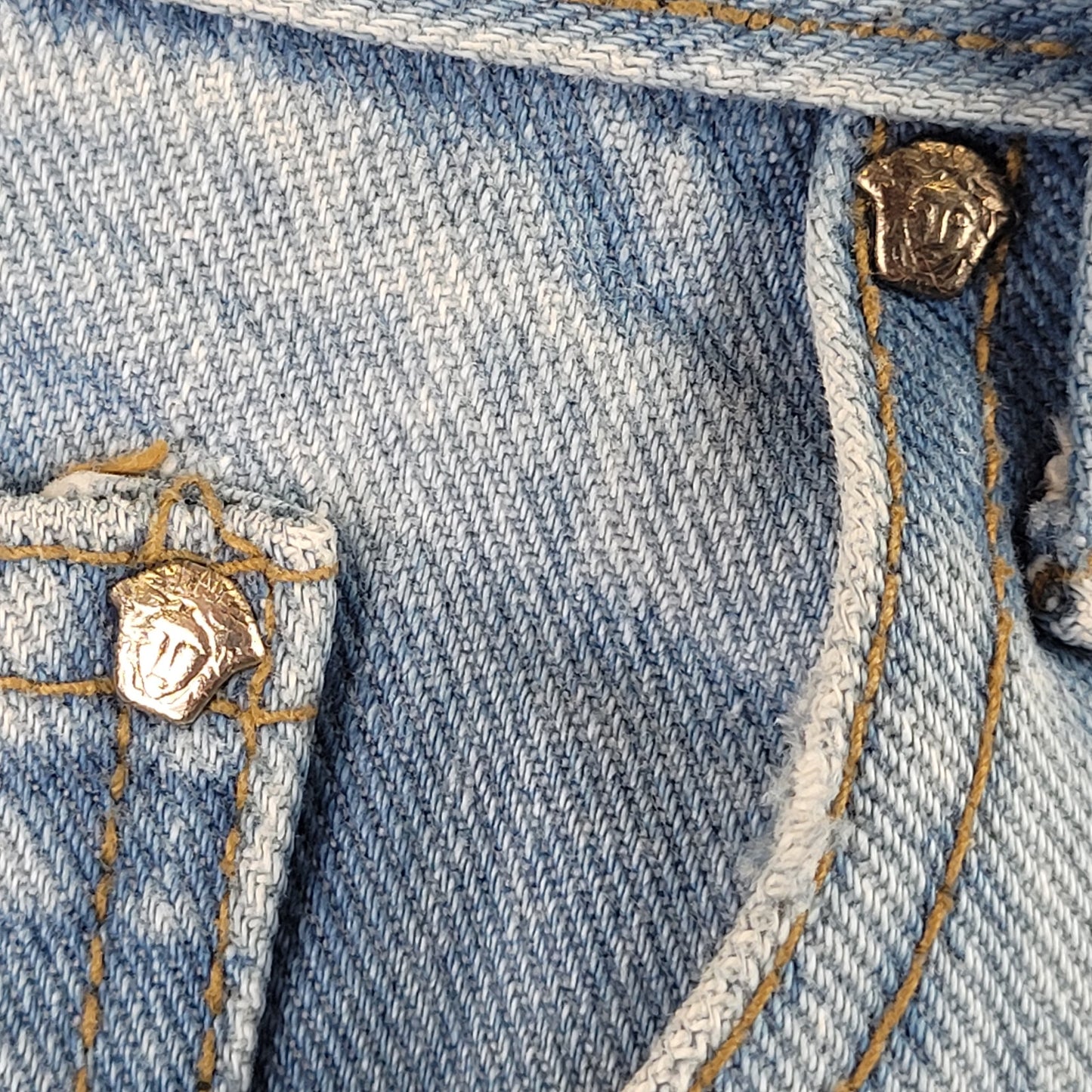 VTG 90s Versace Jeans Couture Light Wash Slightly Tapered Leg Women's Sz 29