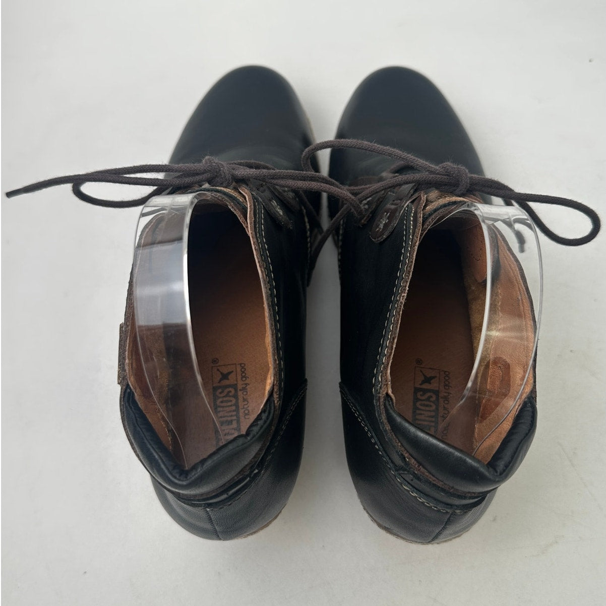 Pikolinos Maple Wedge Black Leather Ankle Boot Women's Sz 39