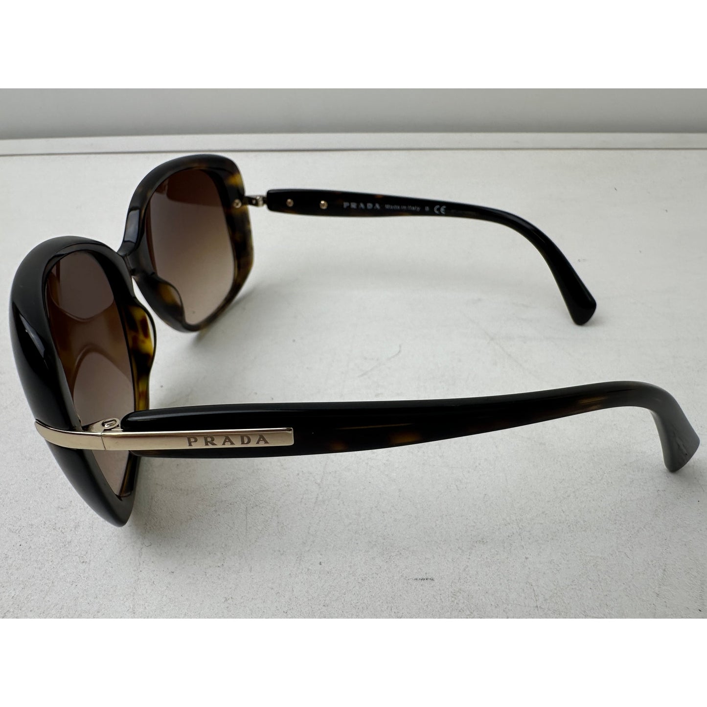 Prada PR 08OS Tortoise Shell Sunglasses W/ Black Case & Cloth