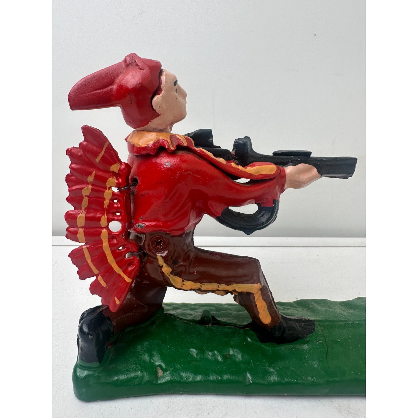 Vintage Indian Shooting Bear Cast Iron Mechanical Bank