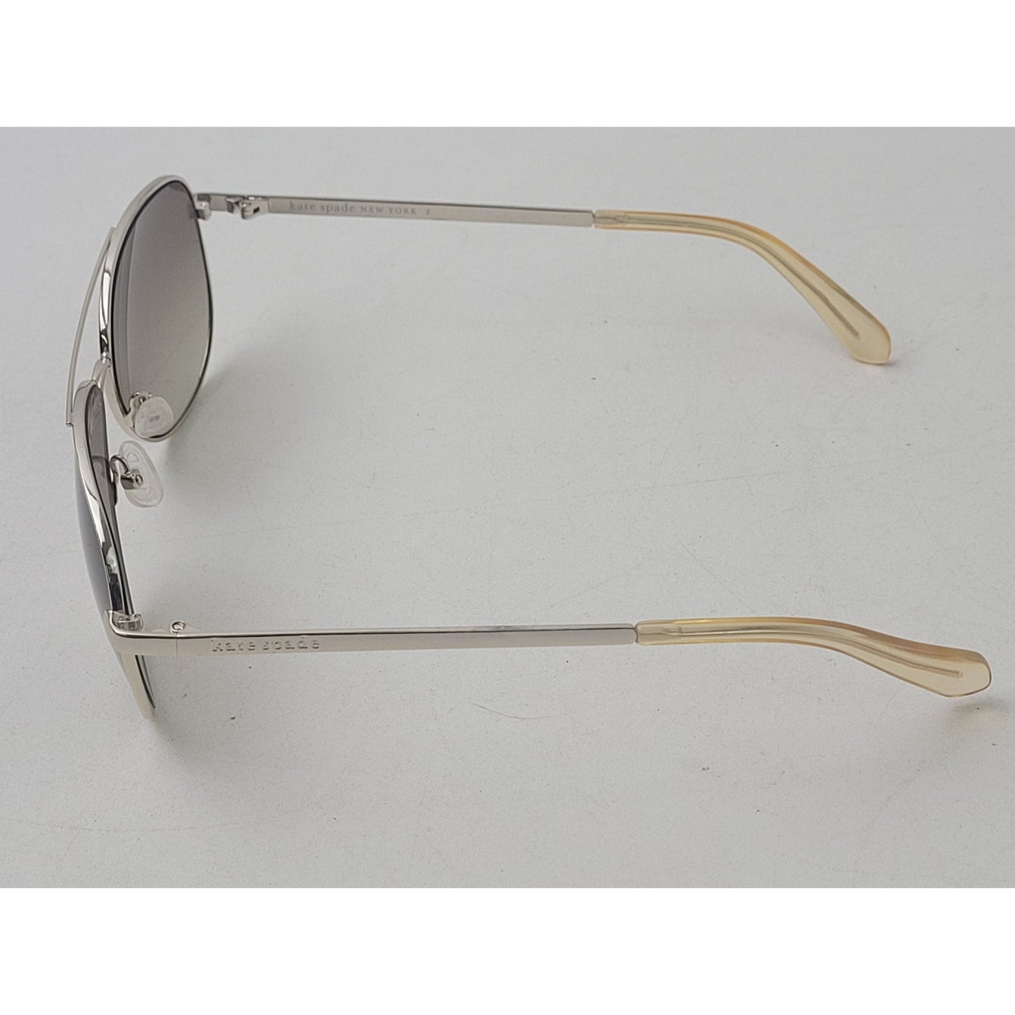 Kate Spade Emmaline Silver Metal Aviator Sunglasses EUC