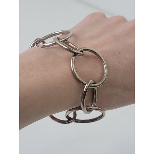 Dyadema Sterling Silver Large Chain Links Bracelet Made in Italy | 13.5 grams