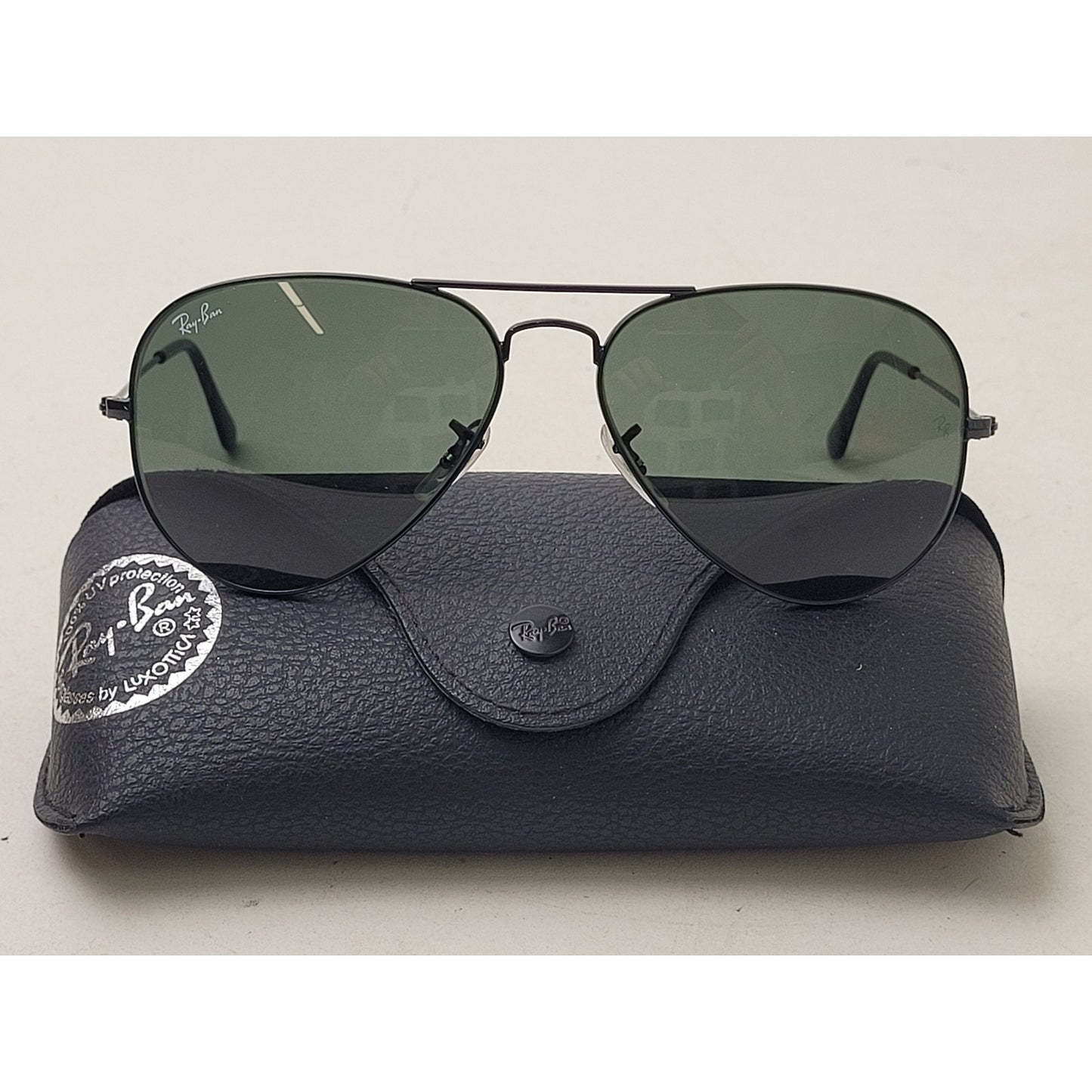 Ray-Ban RB 3025 Black Frames Green Lenses Sunglasses Made in Italy