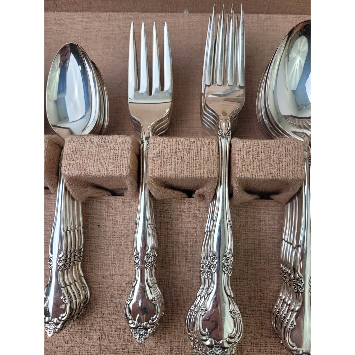 Vintage Oneida Community Silverplate Affection Pattern Flatwear Set of 50