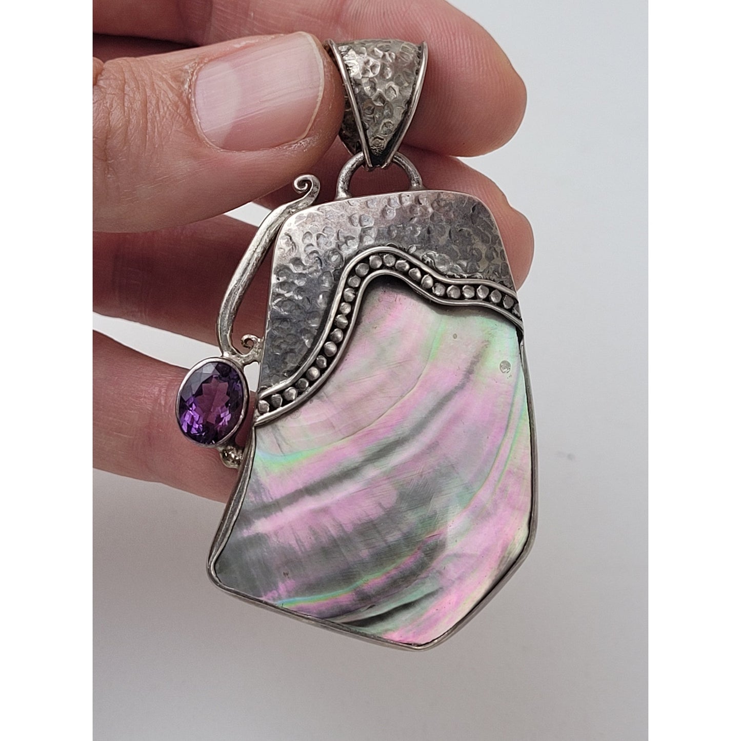 Sterling Silver Semi-precious Stones Pendant Lot of Three 47.6g