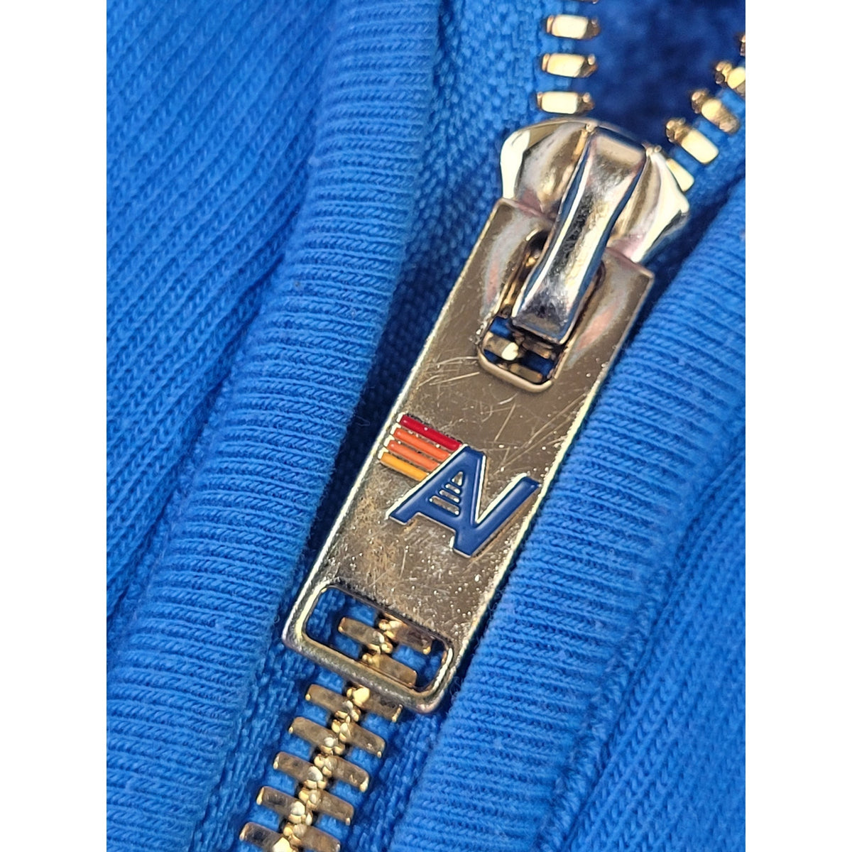 Aviator Nation Mountain Embroidery Half Zip Sweatshirt Ocean Blue Sz M