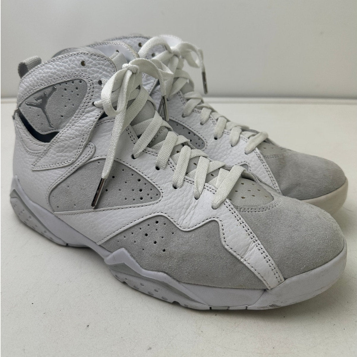 Air Jordan 7 Retro Pure Money Pure White/ Pure Platinum Sneakers Men's Sz 9