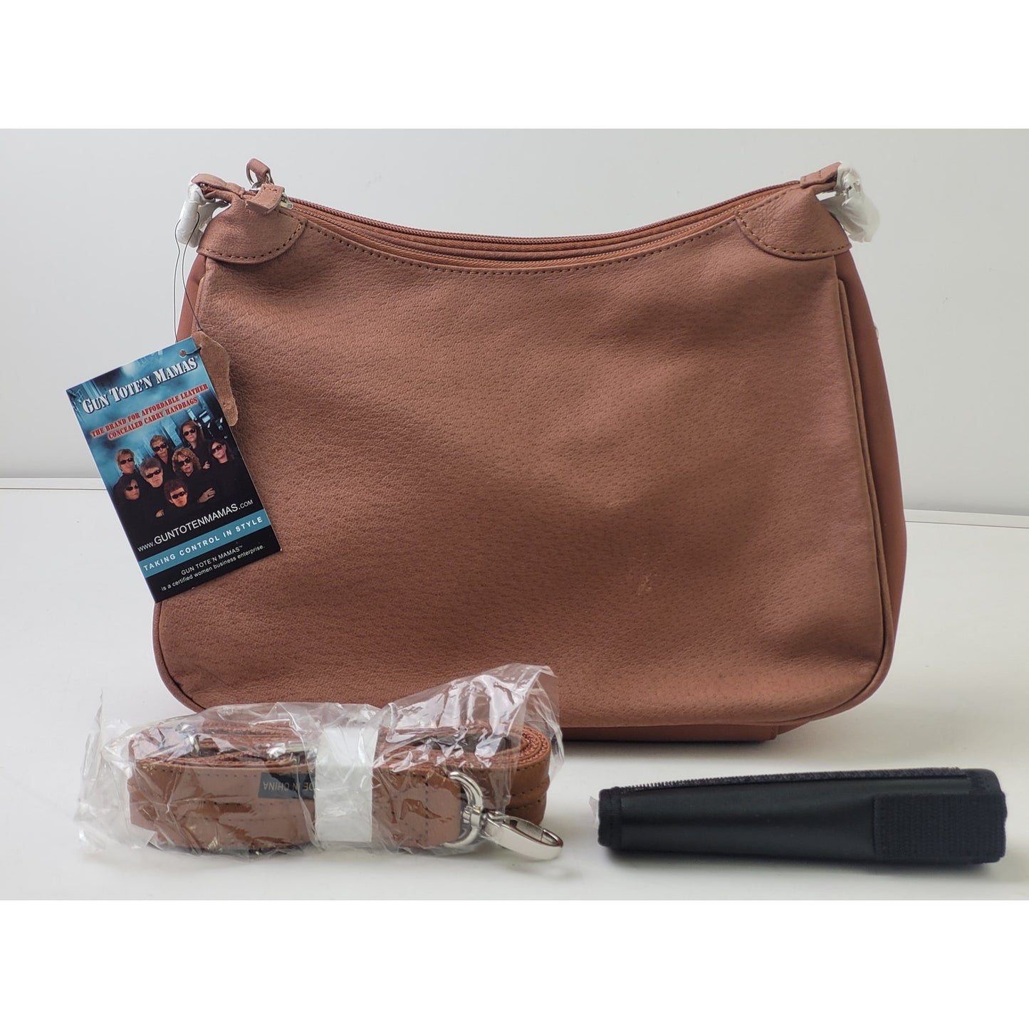 Gun Tote'n Mamas Concealed Carry Tan Leather Hobo Bag NWT