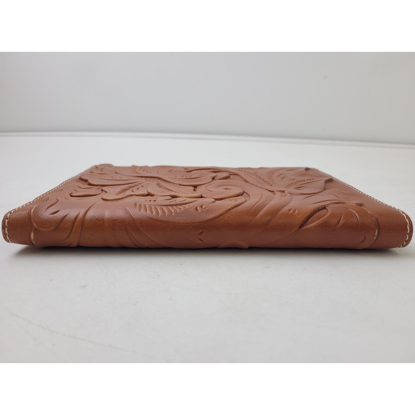Patricia Nash Tooled Brown Leather Lined Notebook 8 1/2" x 6"