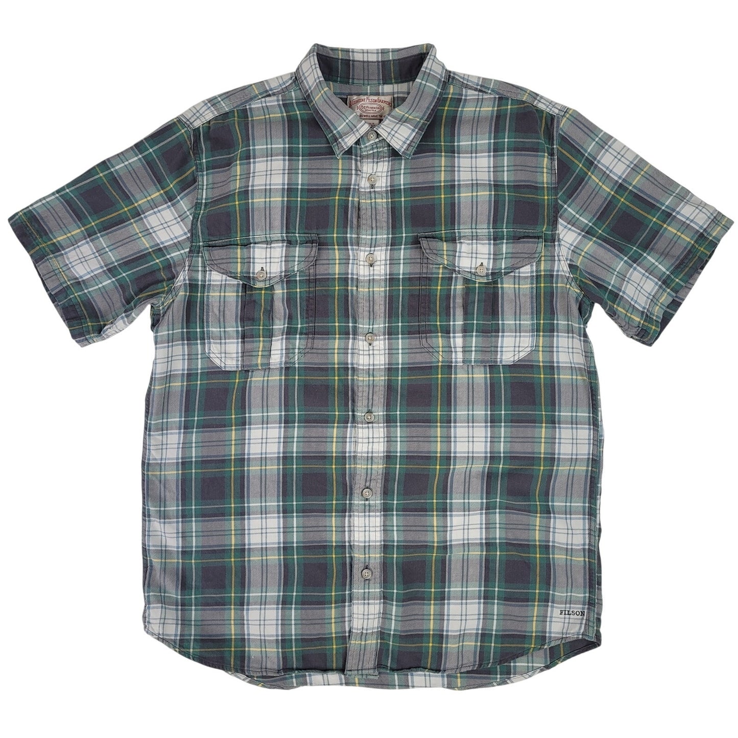 Short Sleeve Alaskan Guide Shirt | Green & Black Plaid | Men's Sz L