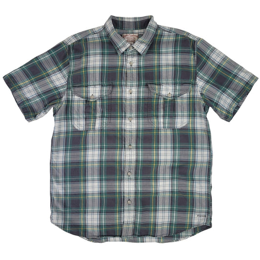 Short Sleeve Alaskan Guide Shirt | Green & Black Plaid | Men's Sz L