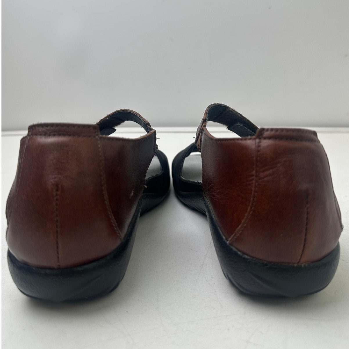 Naot Papaki Black & Cinnamon Leather Comfort Sandals Women's Sz 7