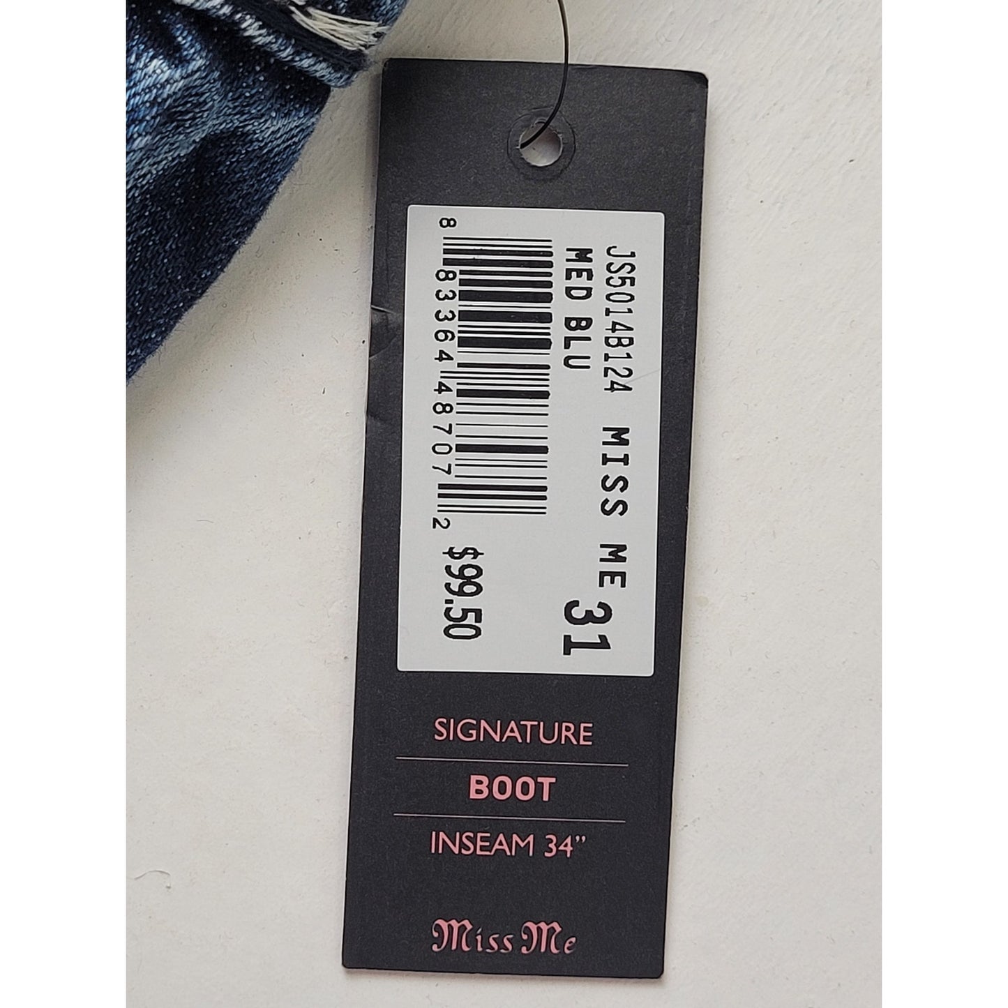 Miss Me Signature Boot Cut Medium Wash Low Rise Jeans Women's Sz 31 NWT