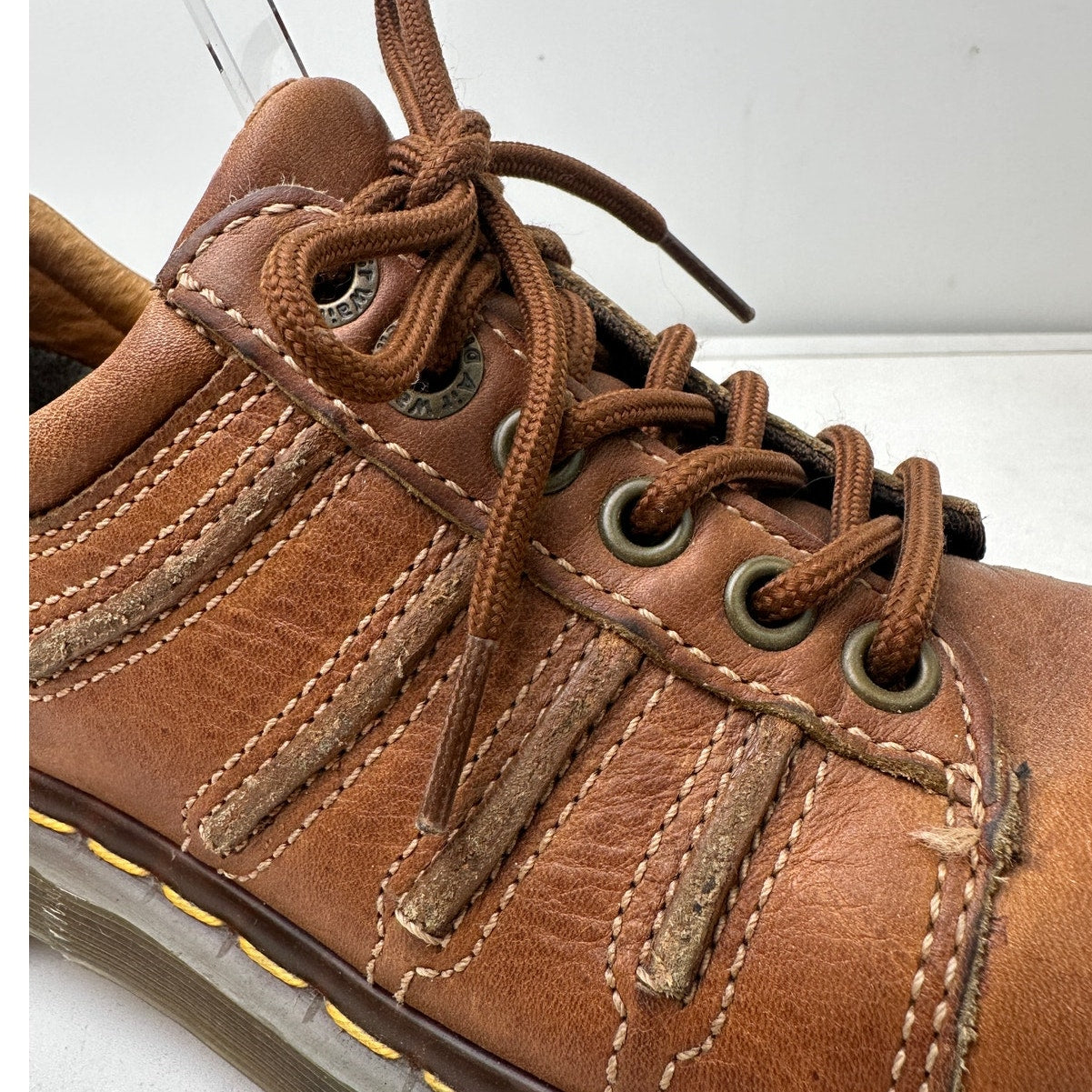 Vintage Dr. Martens Keith Brown Leather Chunky Oxford Shoes Women's Sz 7