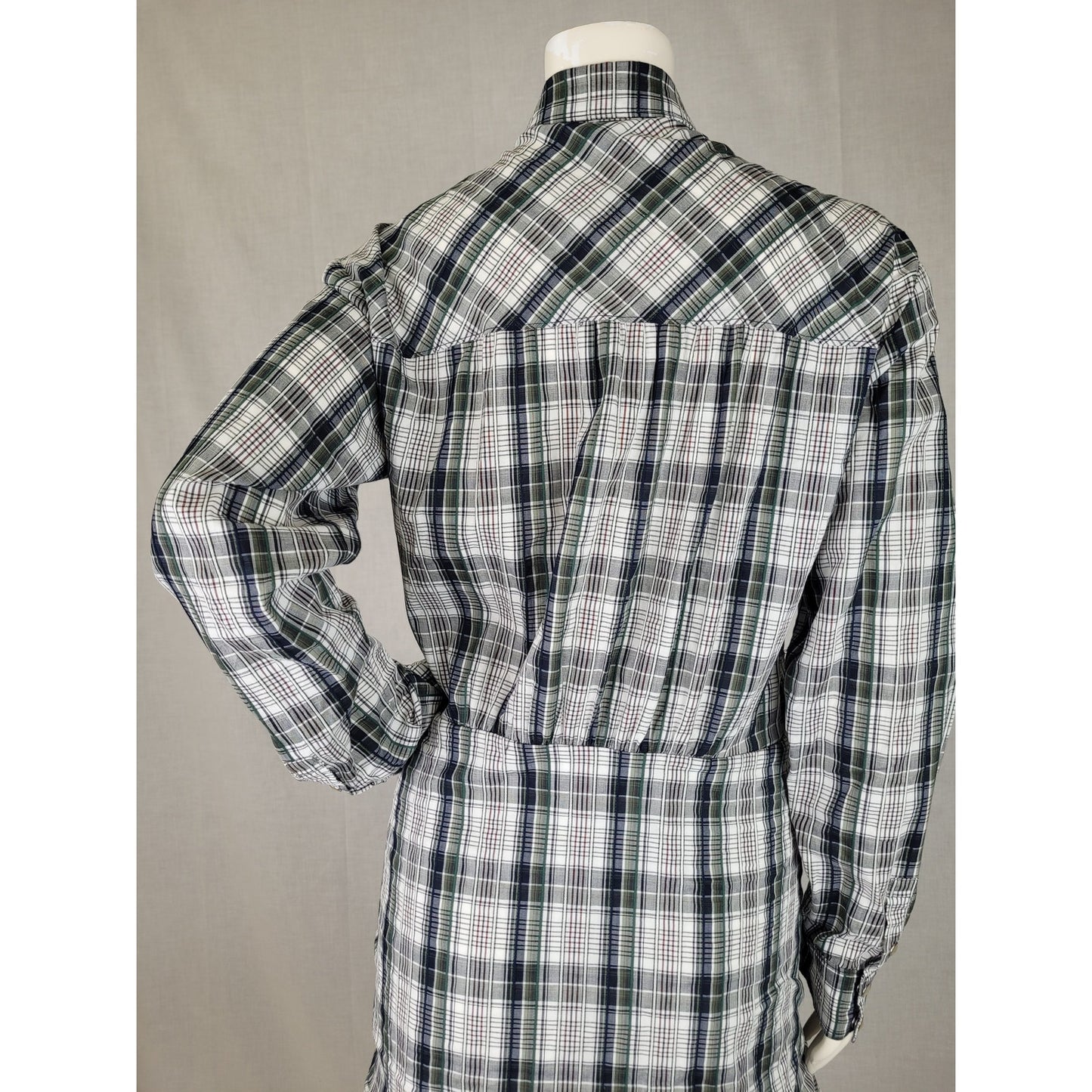 Veronica Beard Western Style Mini Dress Pearl Snap Buttons Plaid Women's Sz 6