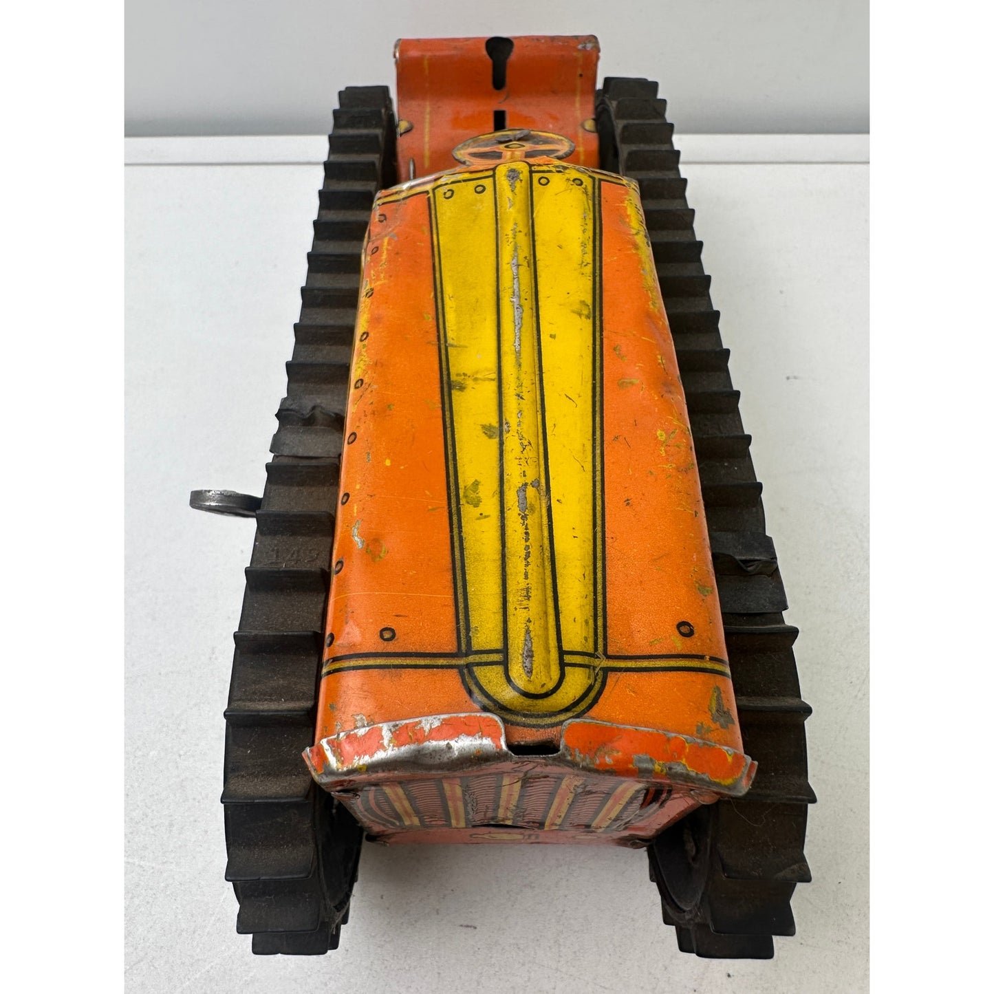 Vintage 1940s Louis Marx Tin Litho Wind-Up Caterpillar Tractor | Untested