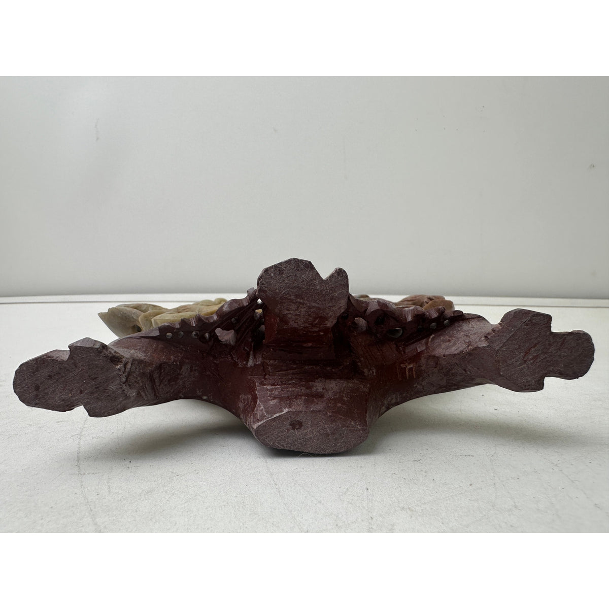 Vintage Chinese Hand-Carved Soapstone Foo Dog Incense Burner & Censer