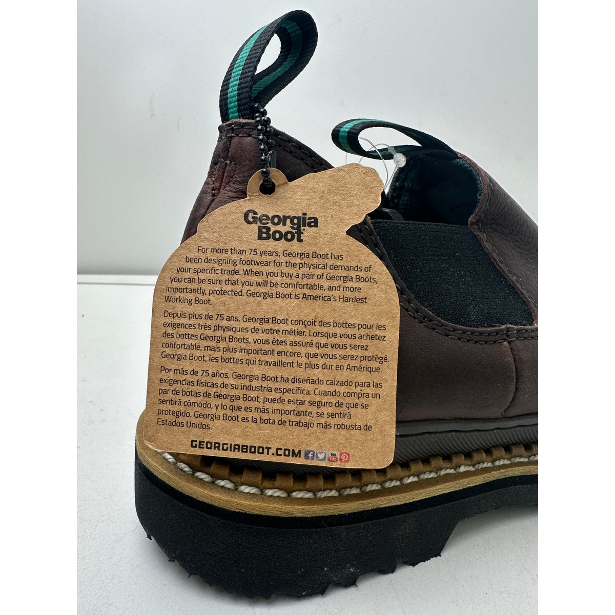Georgia Boot Georgia Giant Romeo Brown Leather Slip-On Work Shoes Women's Sz 10