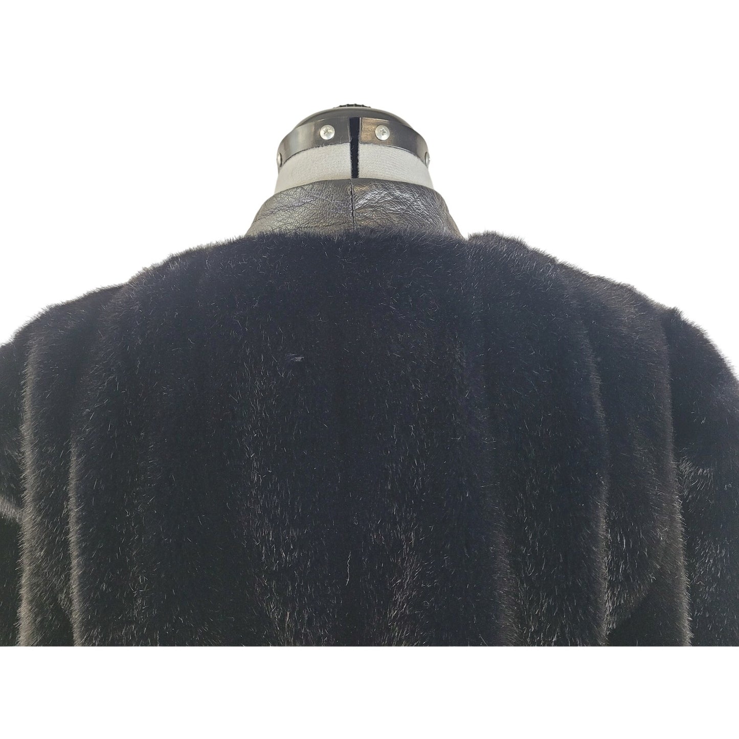 Vintage 1970-80s Adolph Shuman for I.Magnin Faux Fur Jacket Leather Trim Sz S/M