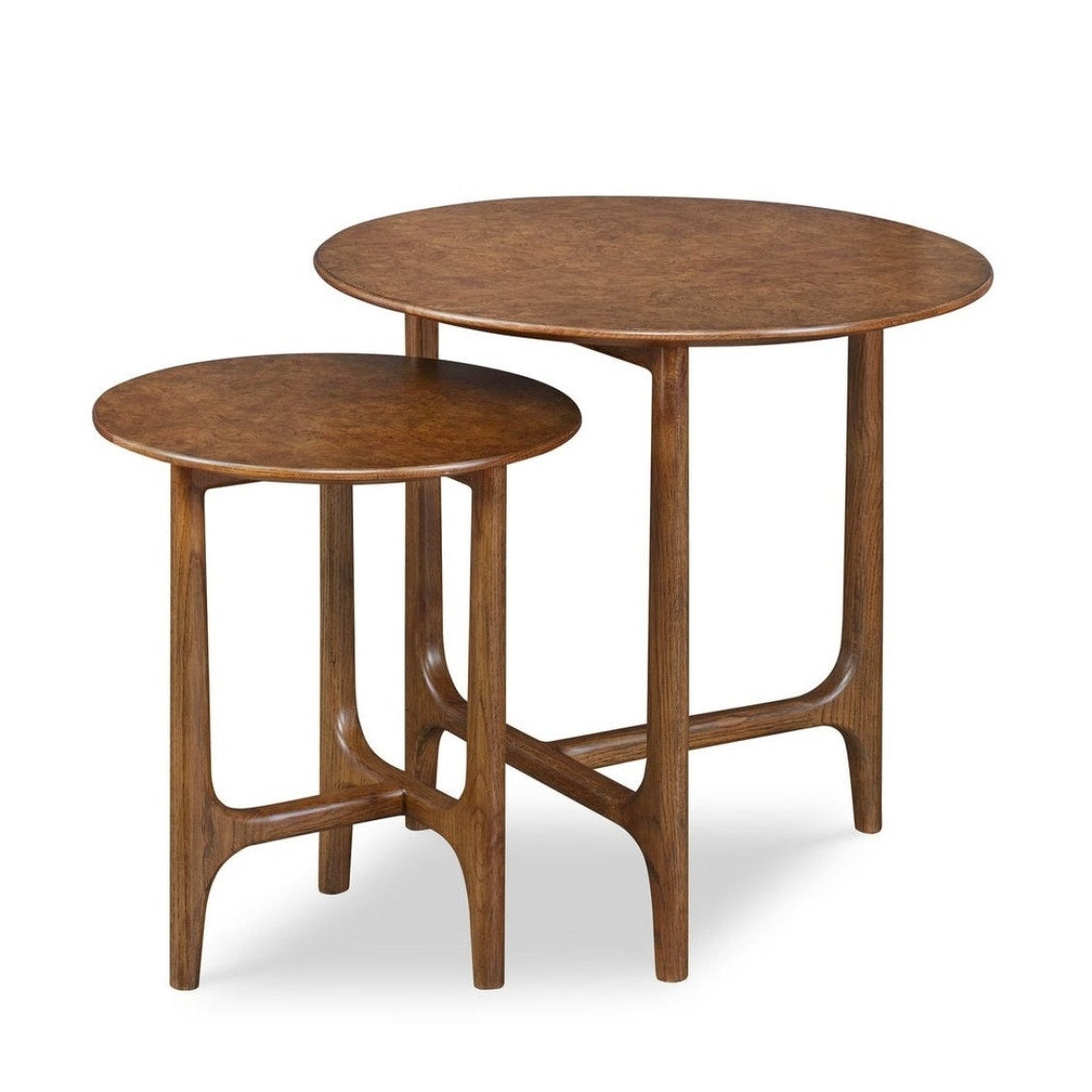 Revelation Mid-Century Modern Style Stow Away Nesting Tables | Set of 2
