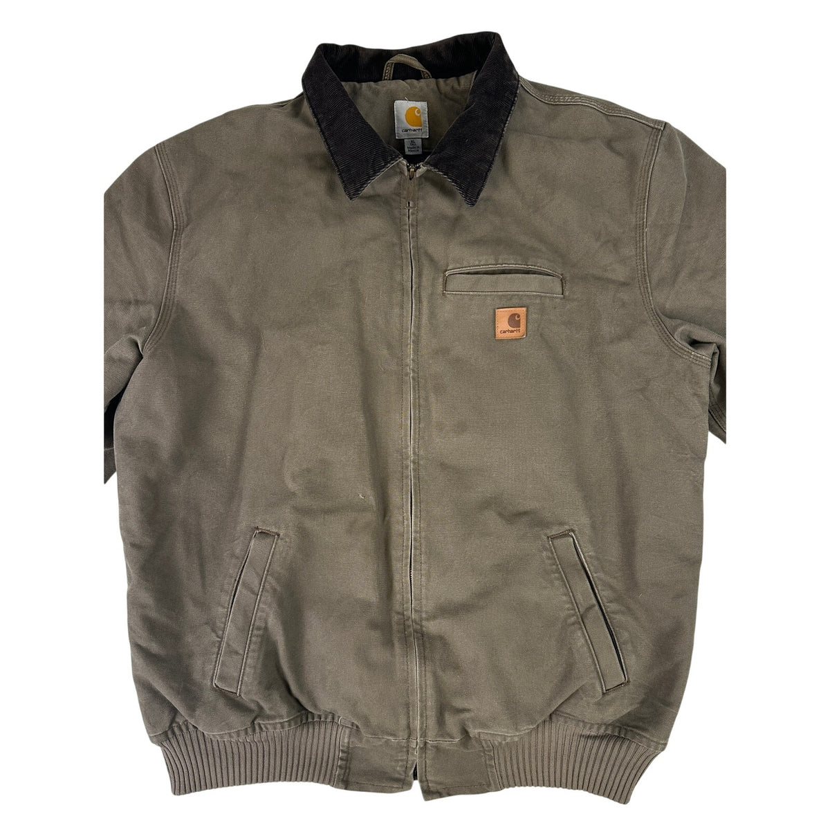 Carhartt Bankston Sandstone Duck Quilted Flannel-Lined Bomber Jacket Men's Sz XL