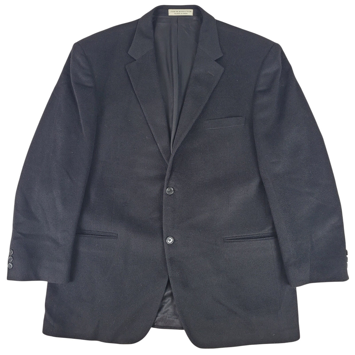 VTG John W. Nordstrom Black Camel Hair Tailored 2-Button Blazer Men's Sz 46L