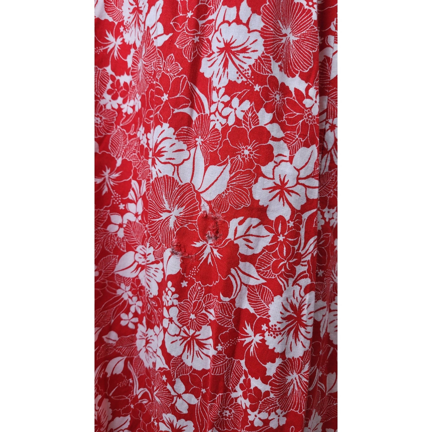 Vintage 1960s/70s Handmade One-Shoulder Hawaiian Dress Side Slit Sz S/M