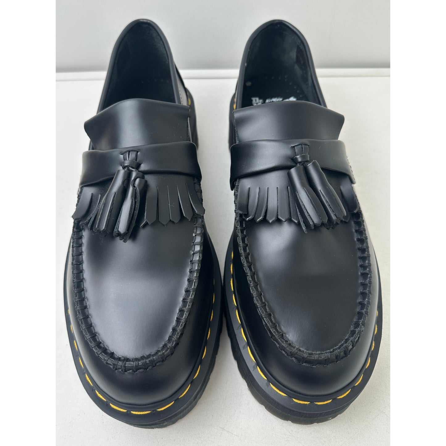 Dr. Martens Adrian Quad Black Smooth Leather Platform Tassel Loafers M 11 / W 12