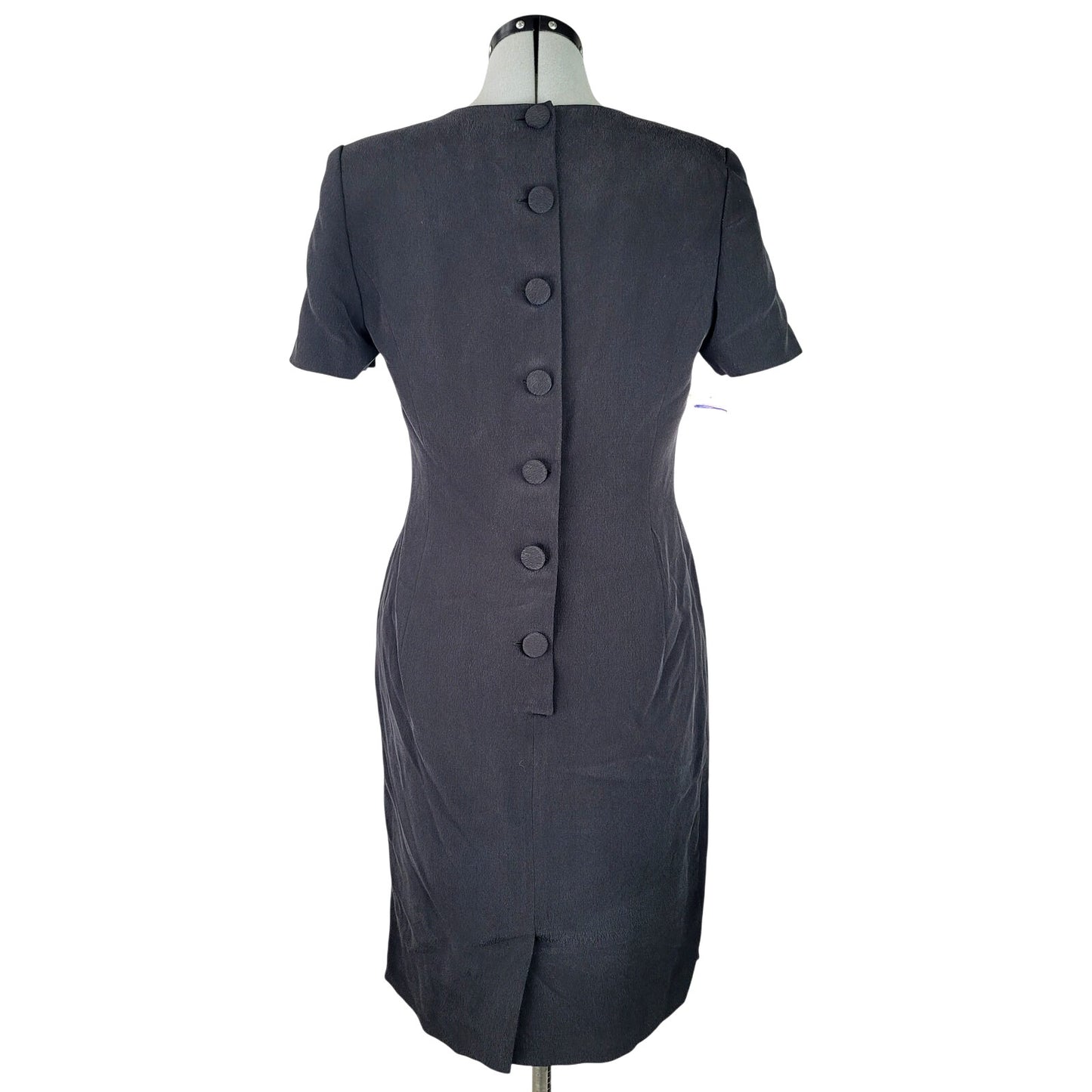 VTG Nordstrom Black Silk Sheath Mini Dress Sz 4 NWT Retail $124