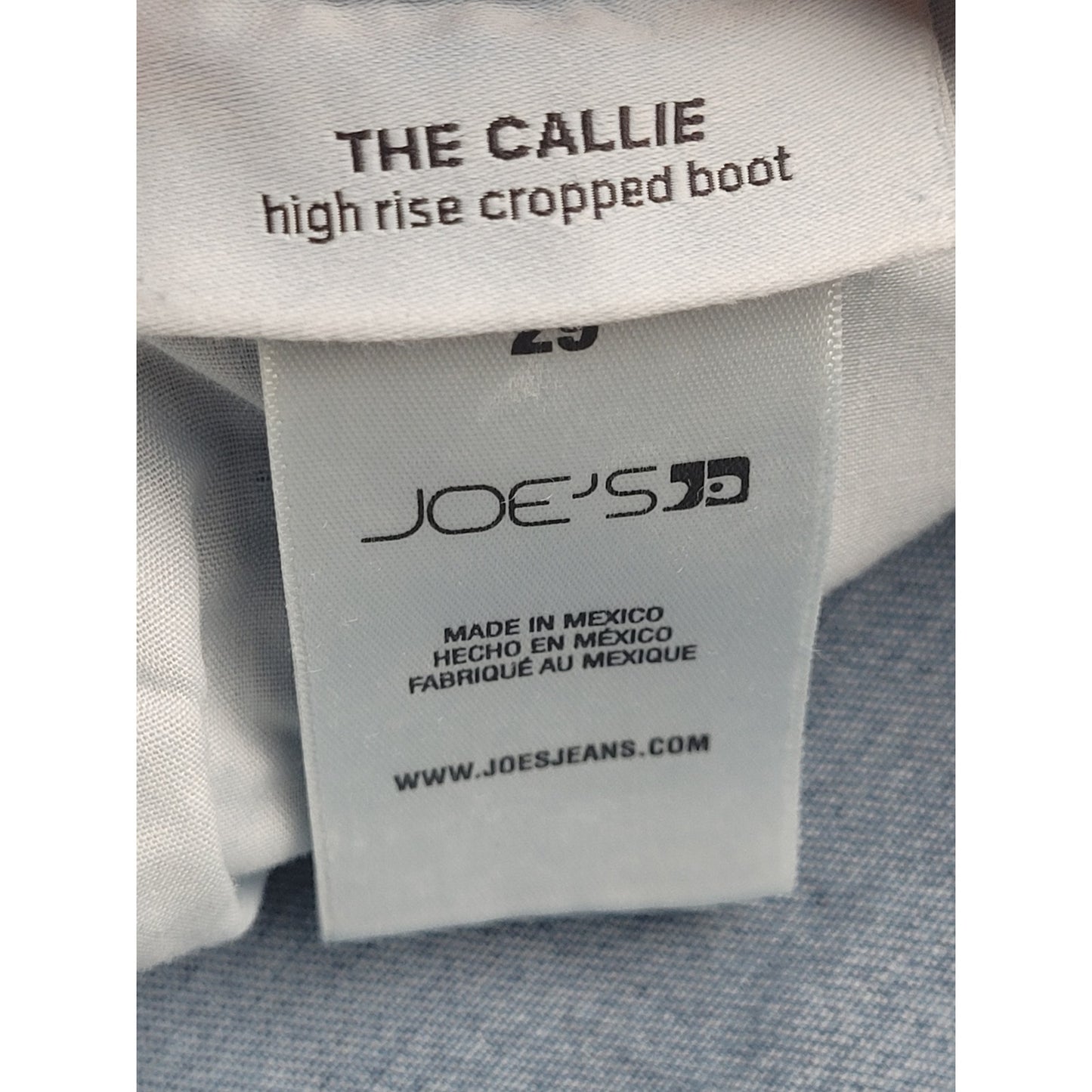 Joe's Jeans The Callie High Rise Cropped Boot Light Wash Women's Sz 29