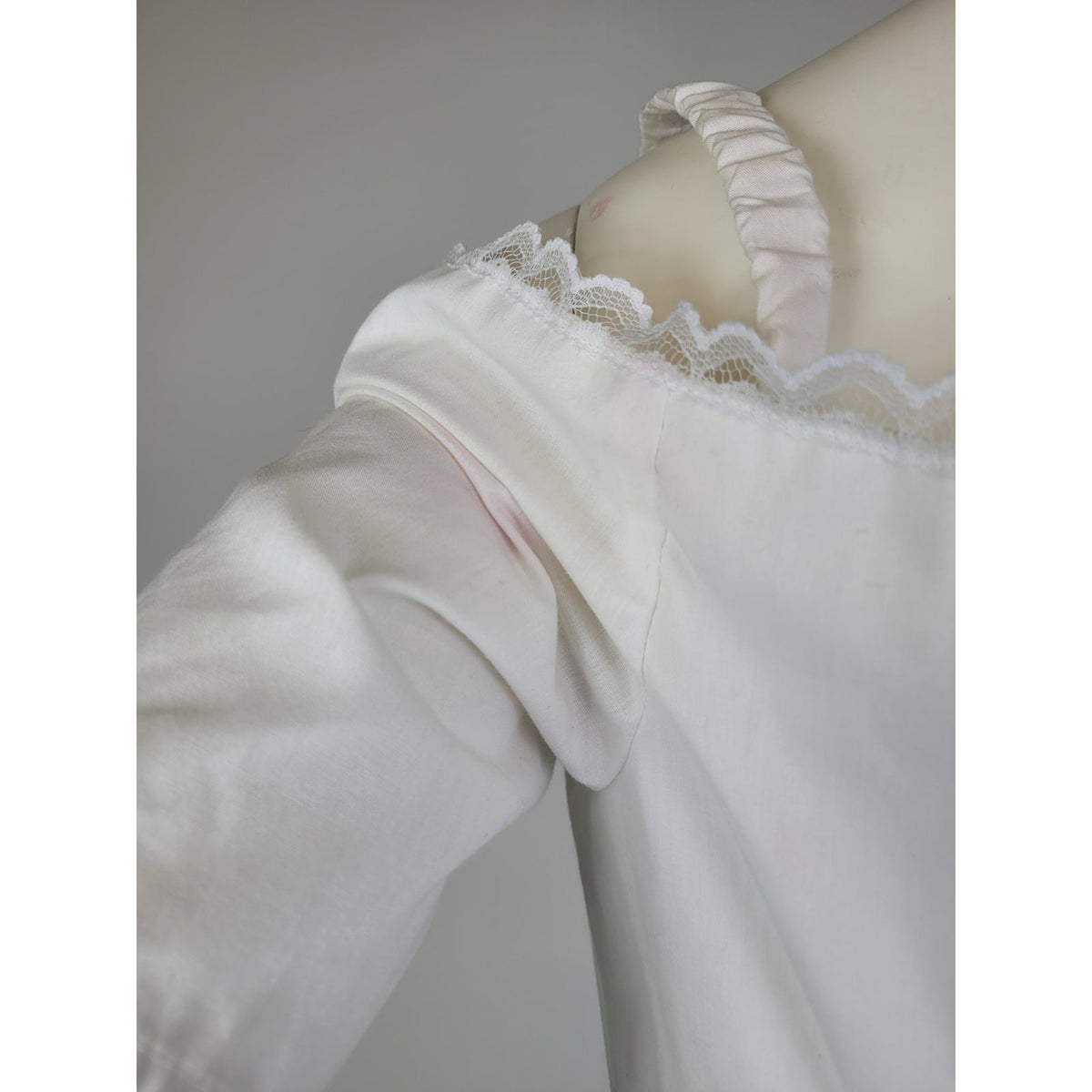 Vintage 1980s Gunne Sax White Off-the-Shoulder Bridal Midi Dress Sz M